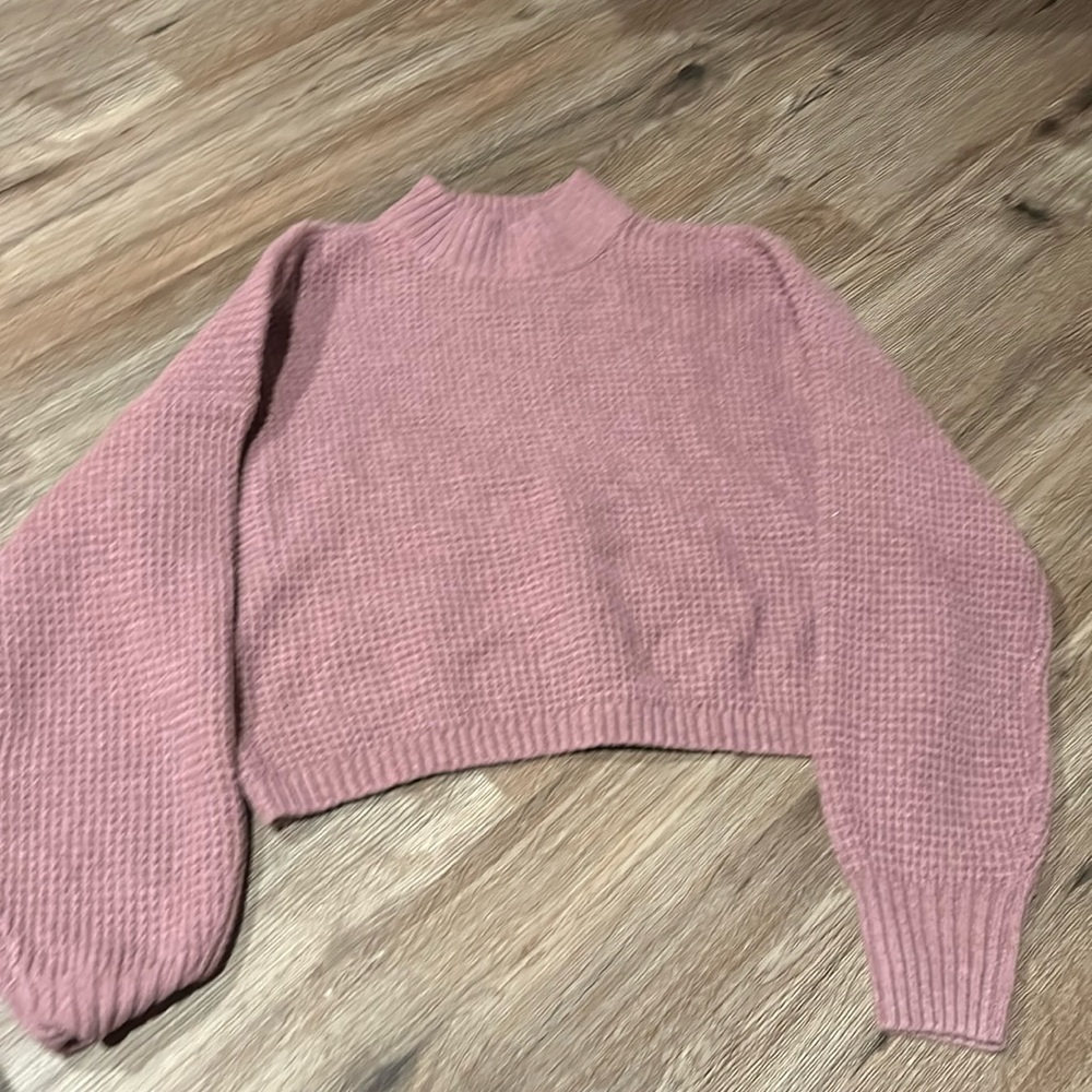 purple knit sweater from hollister